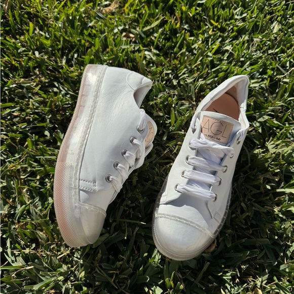 AGL Sport Low Tops white leather clear sole sneakers 35 US 5 - Picture 4 of 8